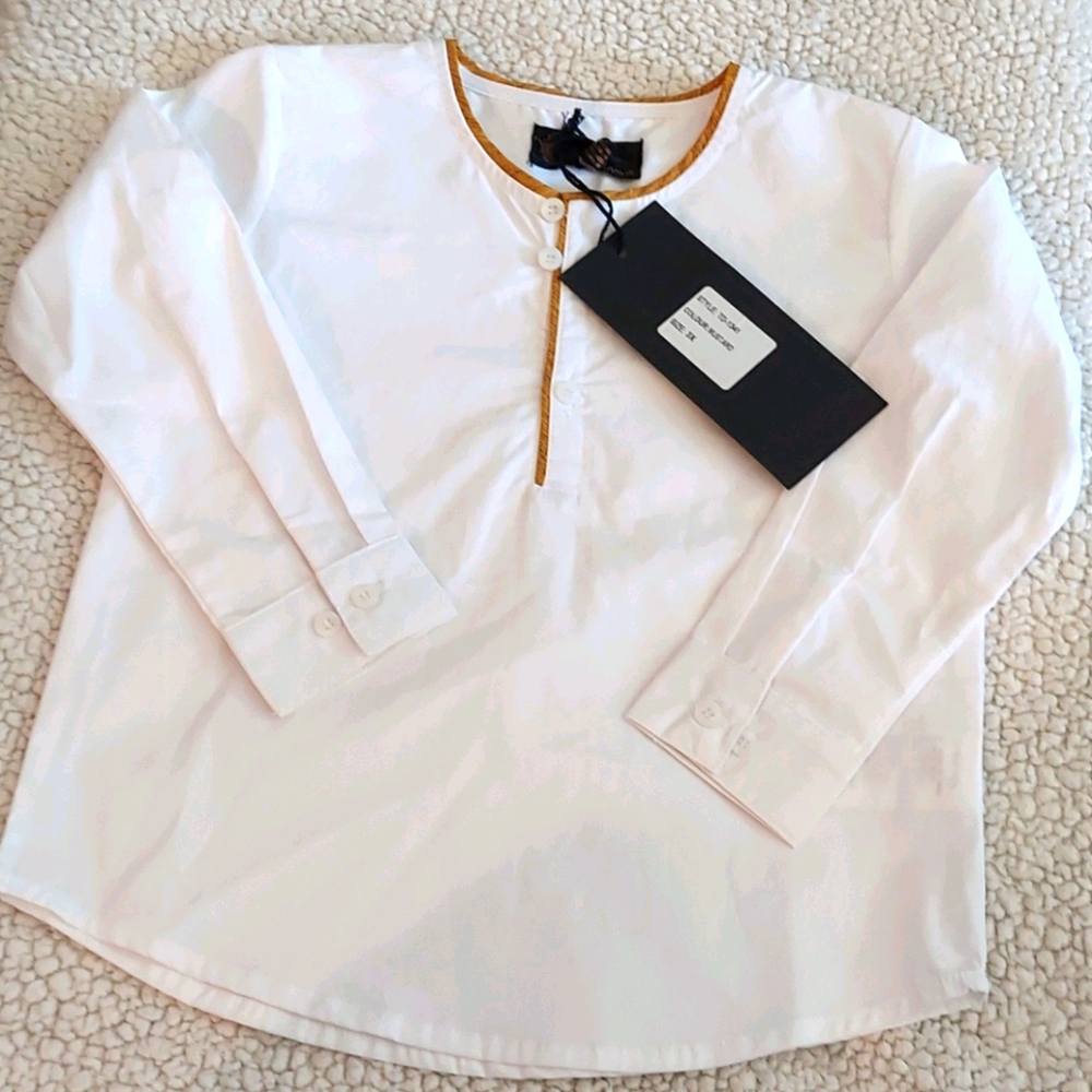 Little Cocoon piped white shirt